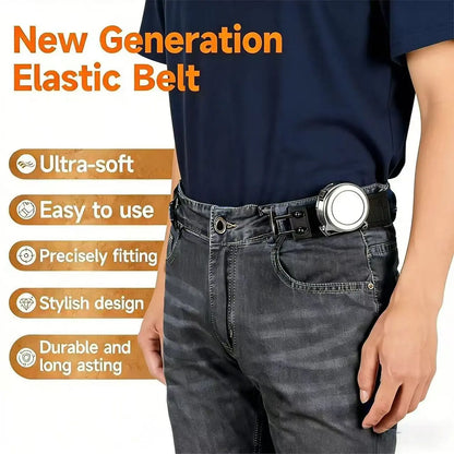 Tactical Elastic Waistband Belt — No-Buckle Velcro Closure, Unisex