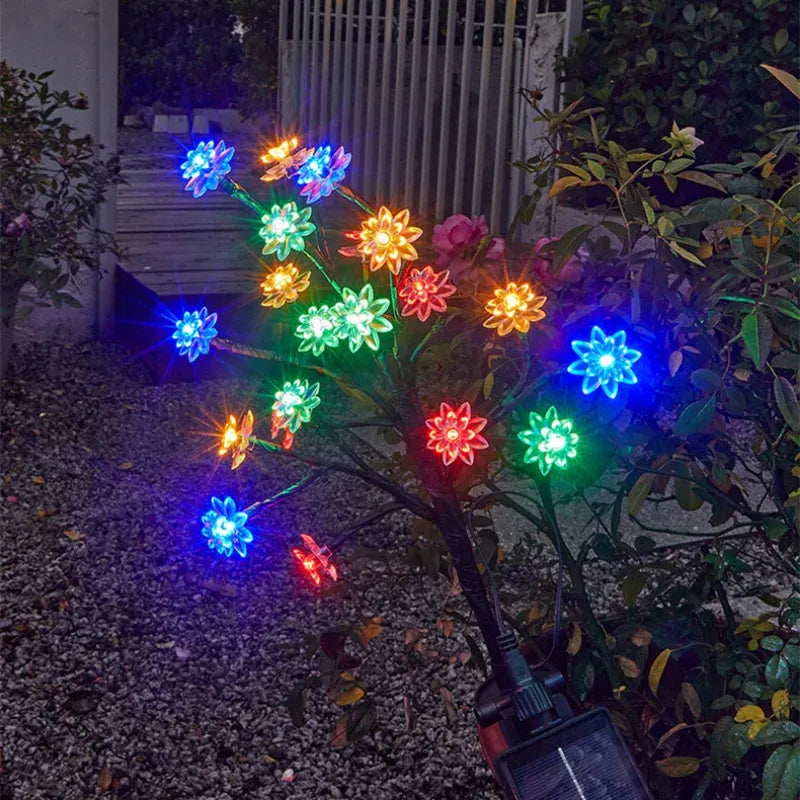 ⚡Outdoor Waterproof Cherry Blossom  Multicolor Solar Garden Lights🌸