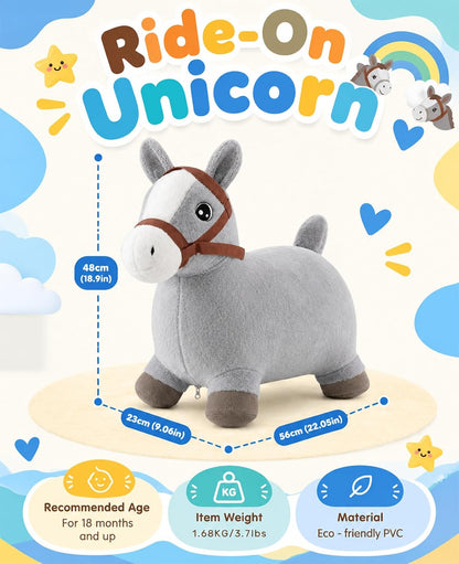 Bouncy Horse Hopper, Inflatable Ride-On Toy, 18+ Months, 100 LBS