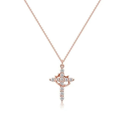 💖Rotated Crown Cross Necklace – Special Gift for Mom