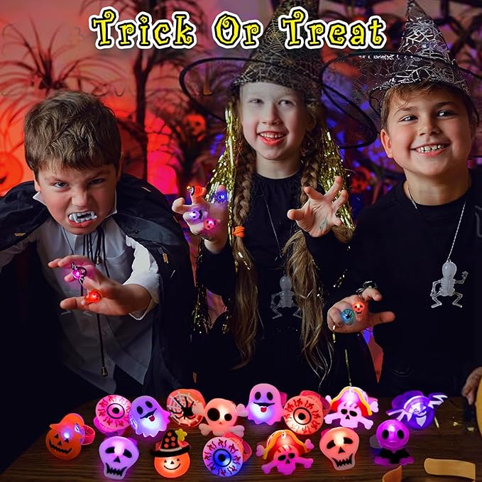 🎁LED Light Halloween Glowing Ring😍Set of 50 PCS