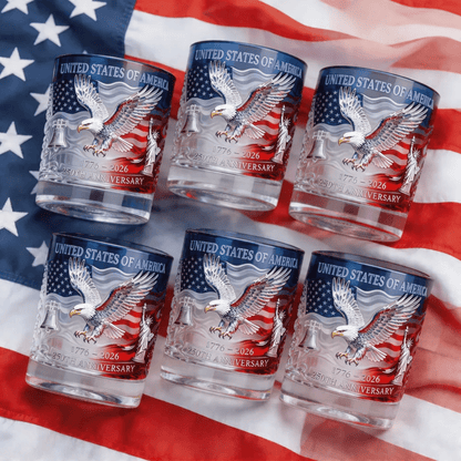 🦅 USA 250th Anniversary Commemorative Glass (1776–2026)