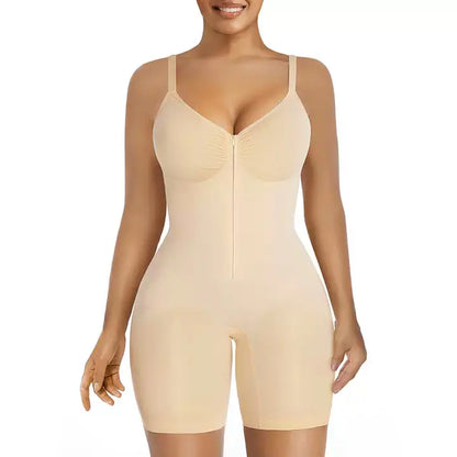 SHAPERX Tummy Control Bodysuit for Women – Zip-Up Shaping Bodysuit with Breathable Mesh-A0032