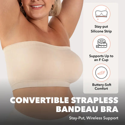 Shapermint Truekind Convertible Strapless Bandeau Bra – Wireless Comfort with Removable Straps-A0009