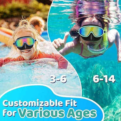 🏊‍♀️Summer Sale is ON! Up to 60% OFF🔥-HD children's large frame waterproof and anti-fog swimming goggles