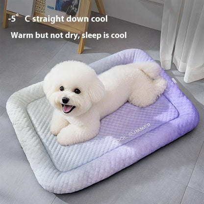 Ice Silk Pet Cooling Mat – Breathable Summer Cooling Bed for Dogs & Cats