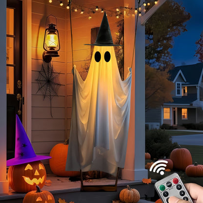 🎁HOT DEAL – Up to 49% OFF🔥Halloween Decorations Outdoor Hanging Swing Ghost Halloween Decor with String Lights, Spooky Cute Ghosts Decorations for Front Porch Yard Tree