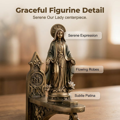 ✨ Our Lady of Grace Bronze Miraculous Medal Wall Bell | 🙏 Catholic Religious Home & Garden Decor