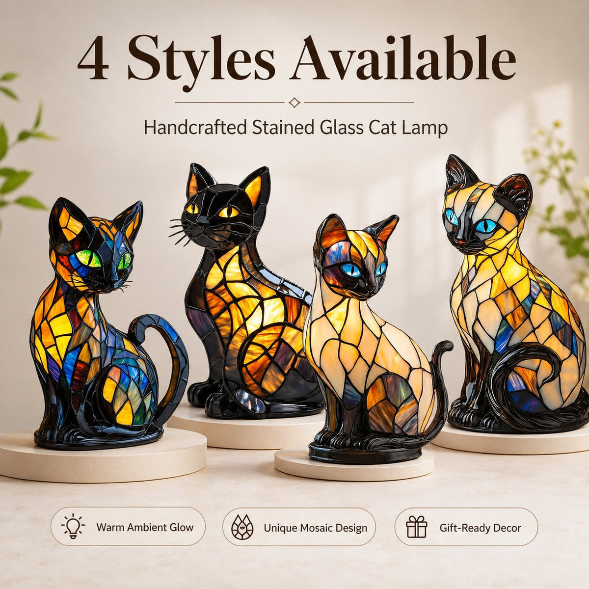 🐾 A Stained-Glass Cat Lamp That Makes Any Room Feel Magical ✨🏆
