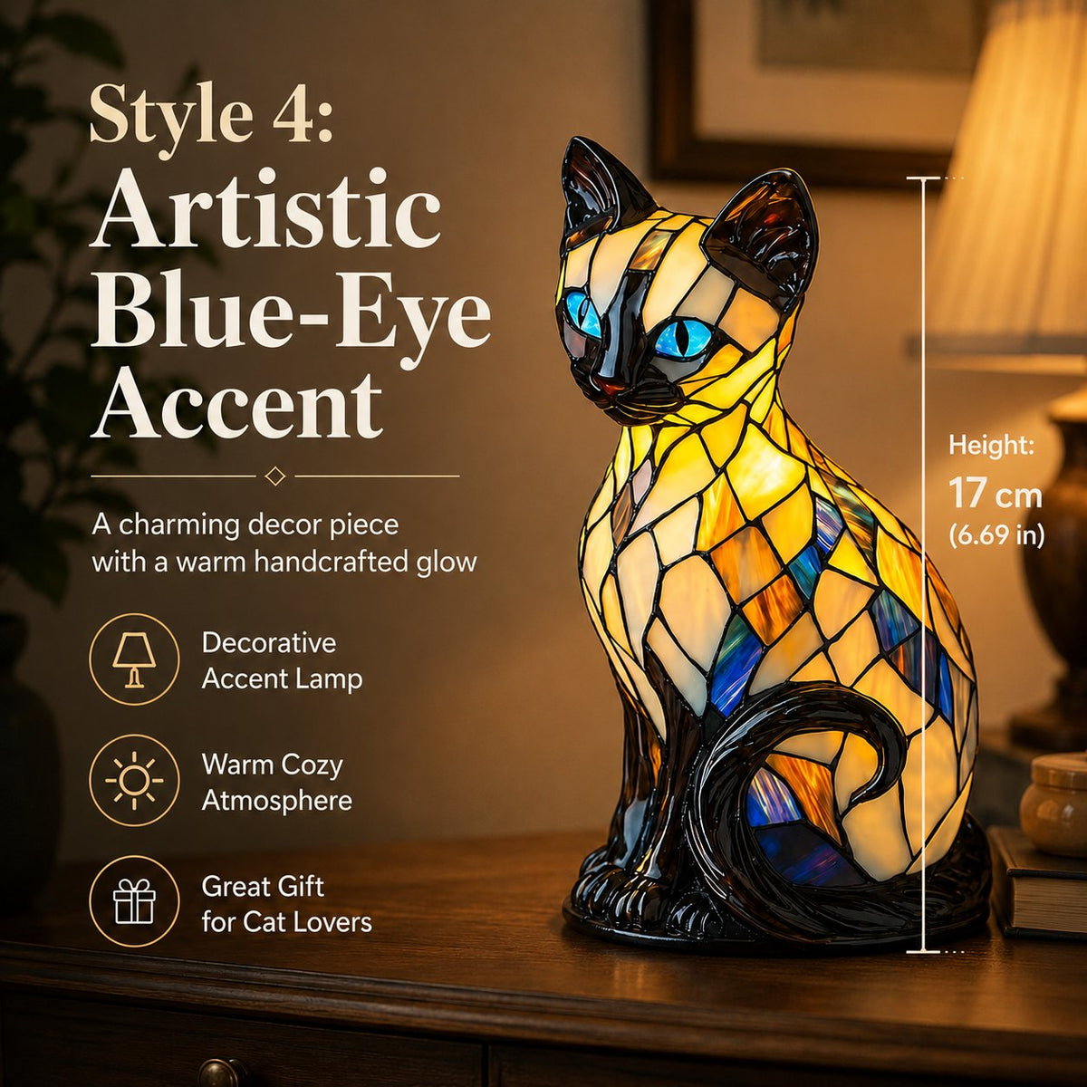 🐾 A Stained-Glass Cat Lamp That Makes Any Room Feel Magical ✨🏆