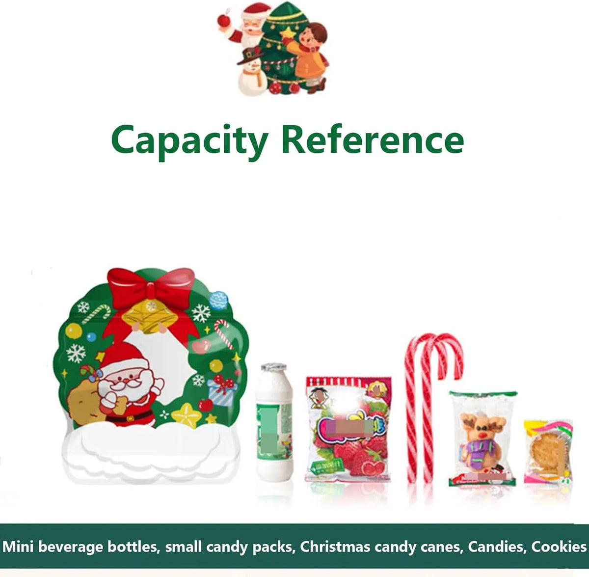 🎄Christmas Treat Bags, Kids Xmas Sealable Bags With Handle ❄️