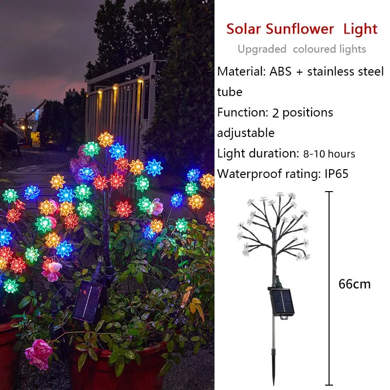⚡Outdoor Waterproof Cherry Blossom  Multicolor Solar Garden Lights🌸
