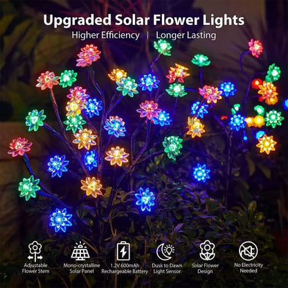 ⚡Outdoor Waterproof Cherry Blossom  Multicolor Solar Garden Lights🌸
