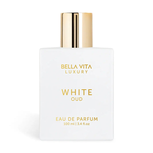 BellaVita White Oud Eau De Parfum 100ML | Unisex Luxury Perfume | Fresh Spicy Oud Scent | Long-Lasting Fragrance