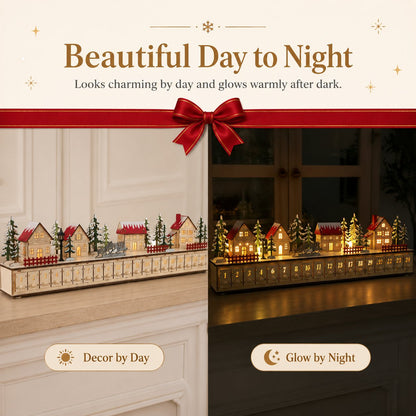 Wooden Village Advent Calendar With Led Glow🎁🌲