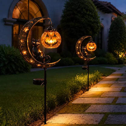 🎃Halloween Early Bird Special Sale 49% OFF-Pumpkin Moon Garden Stake Light🔥