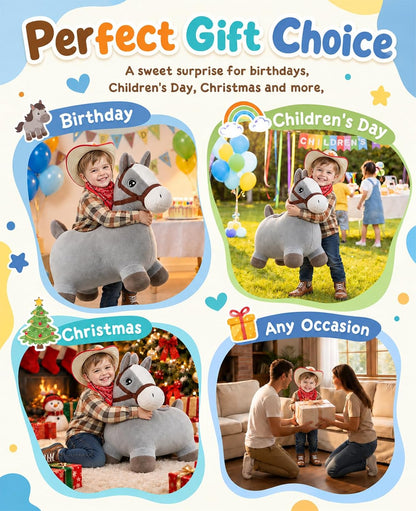 Bouncy Horse Hopper, Inflatable Ride-On Toy, 18+ Months, 100 LBS