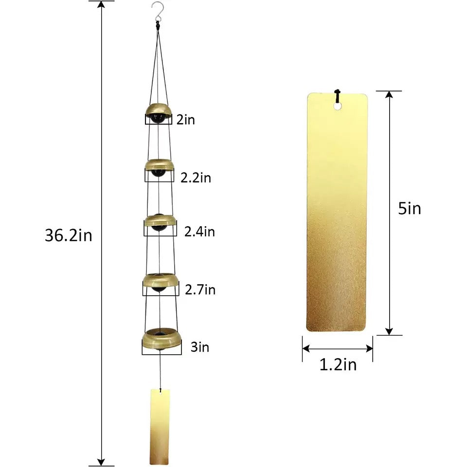 🏡 35" Brass Wind Chimes – Create a Peaceful Outdoor Retreat