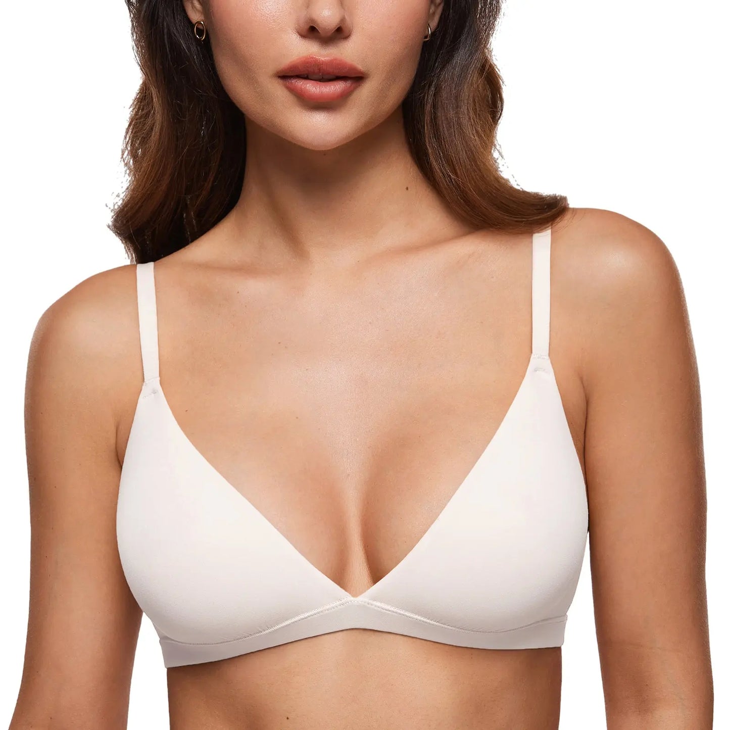 INLYRIC Triangle Bralette – Unlined Plunge Seamless Bra, No Underwire-A0020