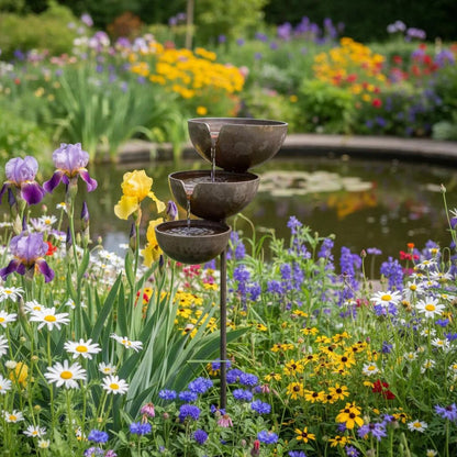 🔥Hot Sale 49% OFF🔥Bring Life Back To Your Garden – Peaceful Cascading Rain Catcher Bird Bath For Welcoming Garden Wildlife🌿🐦