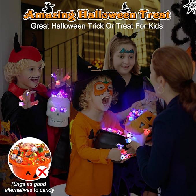 🎁LED Light Halloween Glowing Ring😍Set of 50 PCS