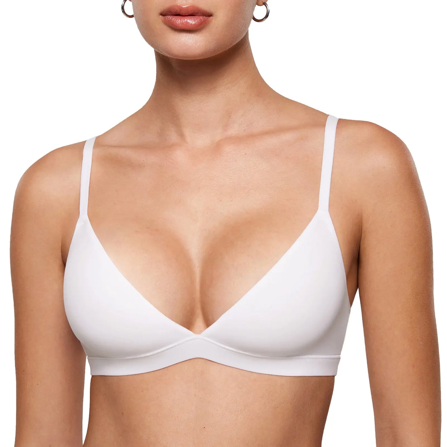 INLYRIC Triangle Bralette – Unlined Plunge Seamless Bra, No Underwire-A0020