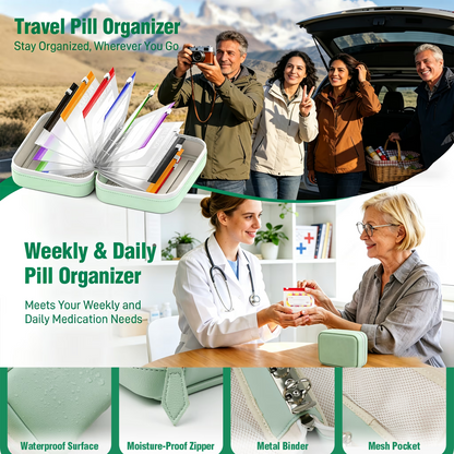 💊 A8 Waterproof Pill Pouch Set – Large Weekly Travel Medicine Organizer