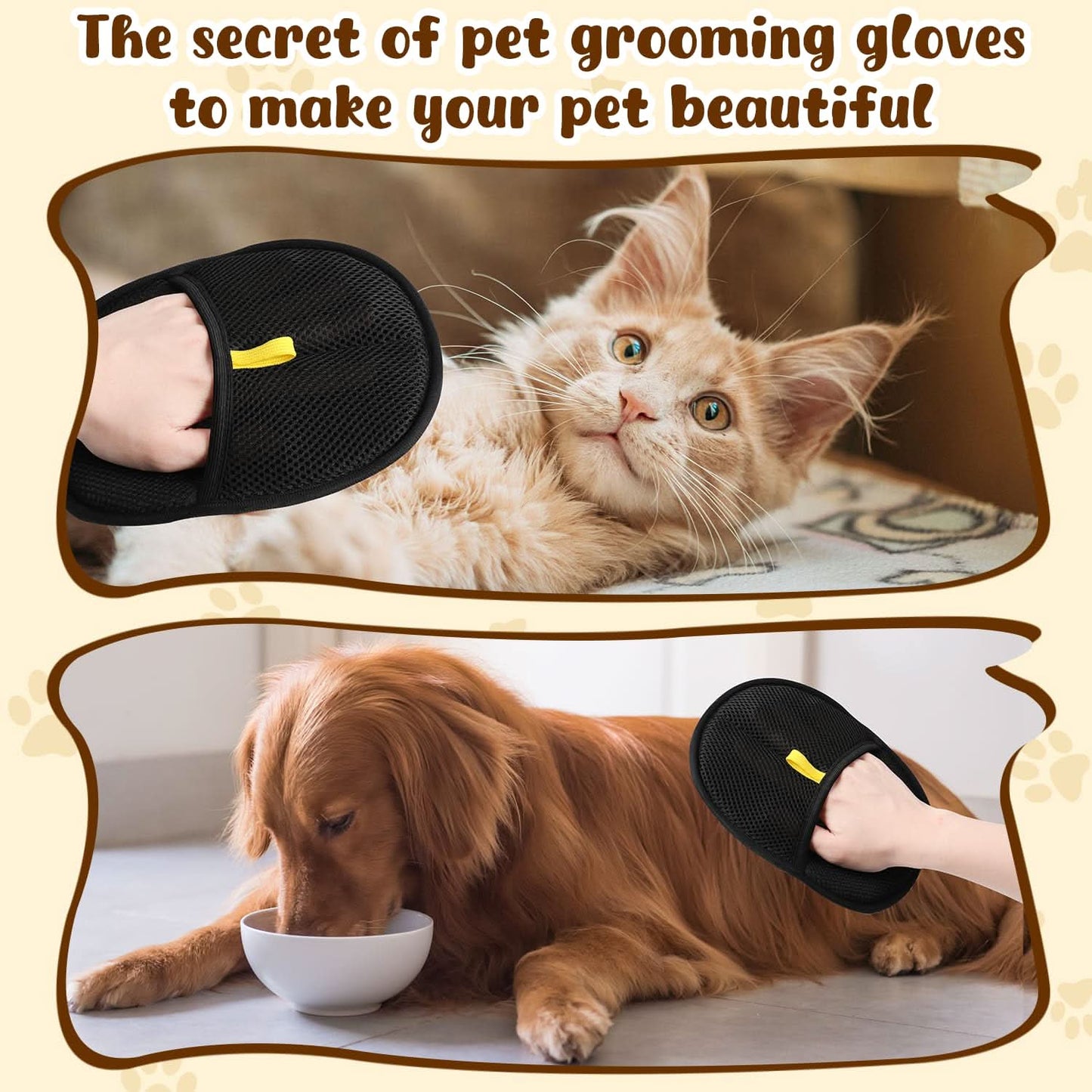 🔥Latest Technology🔥🐾🧤 Pet Hair Remover Electrostatic Gloves – Double-Sided Efficient, Soft Silicone & Washable Reusable (Versatile Home+Car)!