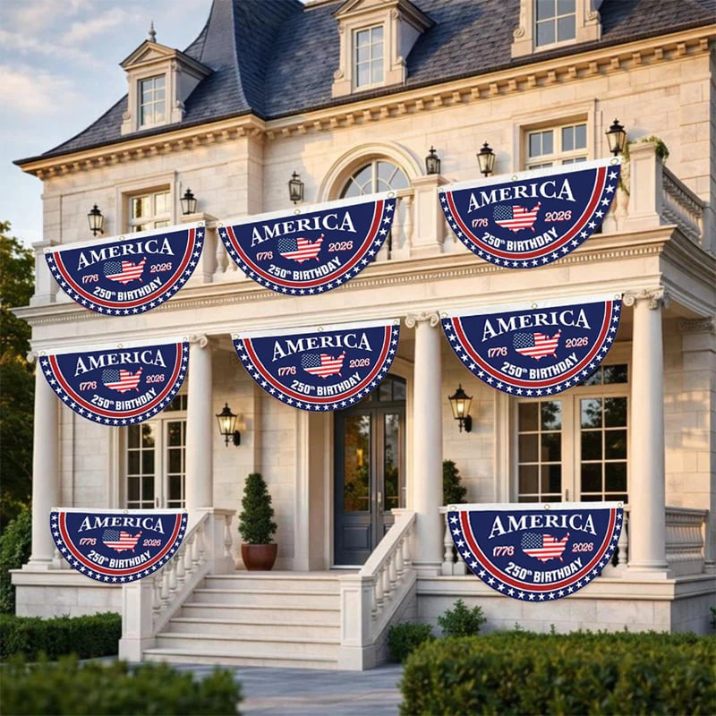 🇺🇸🗽USA 250th Anniversary Flag Half Round Banner🦅