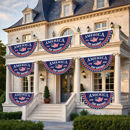 🇺🇸🗽USA 250th Anniversary Flag Half Round Banner🦅