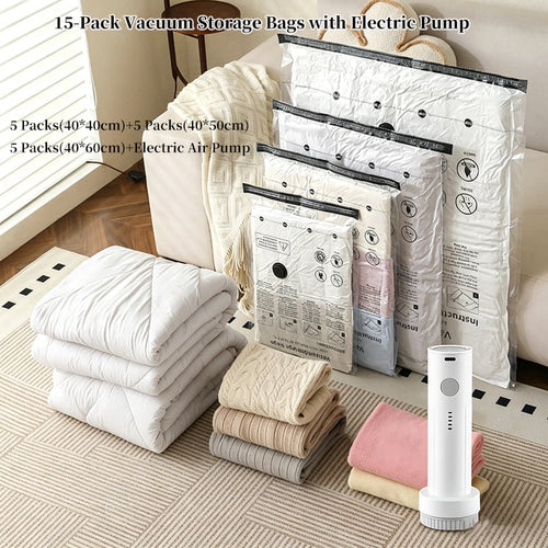 🔥Flash Sale-60% OFF-15-Pack Vacuum Storage Bags with Electric Pump
