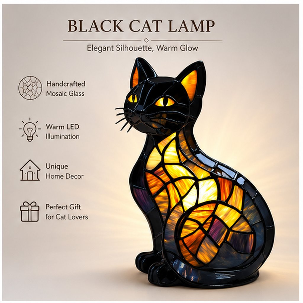 🐾 A Stained-Glass Cat Lamp That Makes Any Room Feel Magical ✨🏆