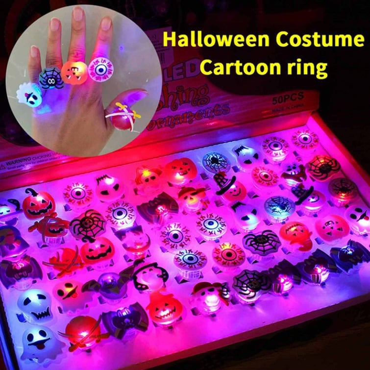 🎁LED Light Halloween Glowing Ring😍Set of 50 PCS