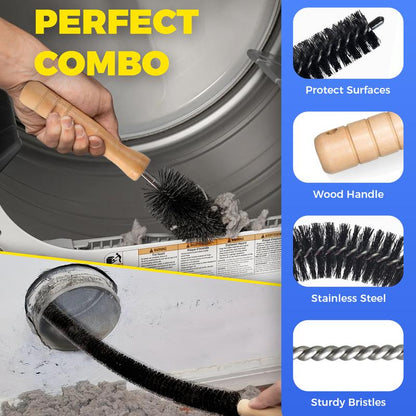 ⏰Limited Time Sales - save 50% OFF🧹 Tumble Dryer Vent Cleaner Kit – 2-Piece Lint Removal Brush & Vacuum Attachment 🌬️