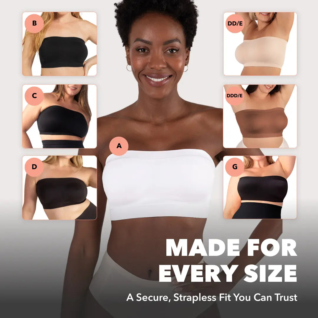 Shapermint Truekind Convertible Strapless Bandeau Bra – Wireless Comfort with Removable Straps-A0009