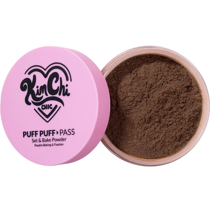 KimChi Chic Puff Puff Pass Set & Bake Powder 24g | Rice Powder & Vitamin-E | Lightweight Translucent Setting Powder | 10 Shades