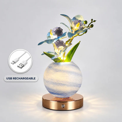 🪴 LED Orchid Table Lamp | Rechargeable Floral Night Light Decor