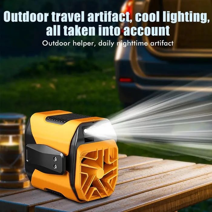 🔥2026 Summer Hot Sales!!!⏰Hands-Free Waist Portable Fan 💨 | 6000mAh Battery Power Bank 🔋 | 100 Speeds Airflow 🌬️ | LED Light 🔦 | Belt Clip Cooling Fan for Outdoor, Jobsite & Travel 🌞
