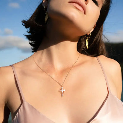 💖Rotated Crown Cross Necklace – Special Gift for Mom
