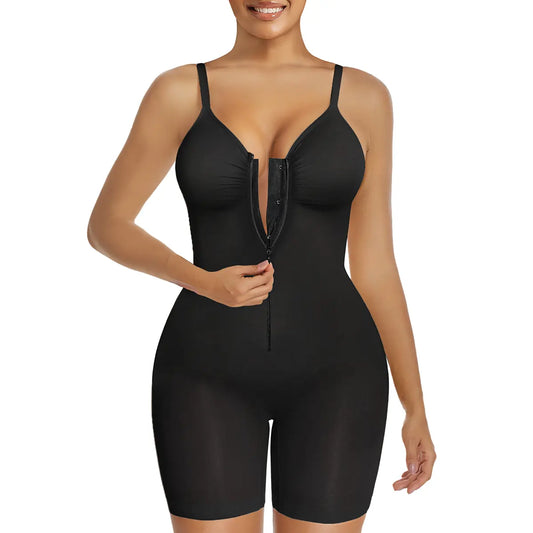 SHAPERX Tummy Control Bodysuit for Women – Zip-Up Shaping Bodysuit with Breathable Mesh-A0032