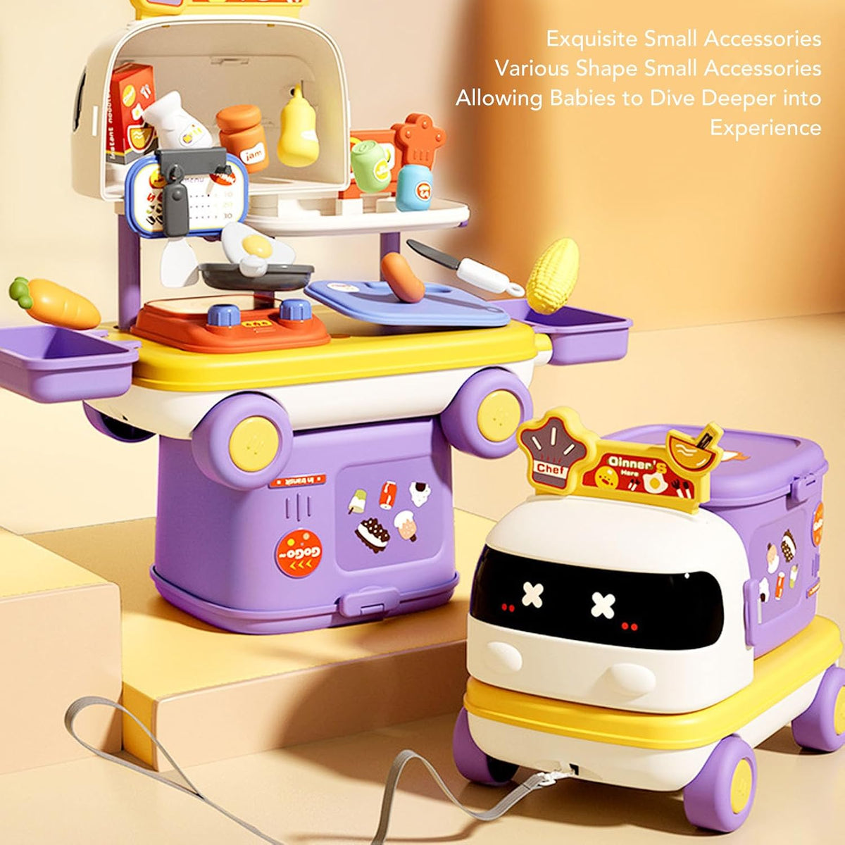 Interactive Kitchen Toy Set for Toddlers, Colorful Playset with Simulate Sounds, Educational, Interactive, for Children