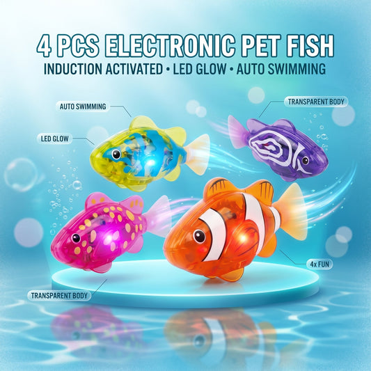 🔥🔥🛁✨Electronic Pet Fish Bath Toy | LED Light Up | Auto-Swimming Bath Toy🐠💦