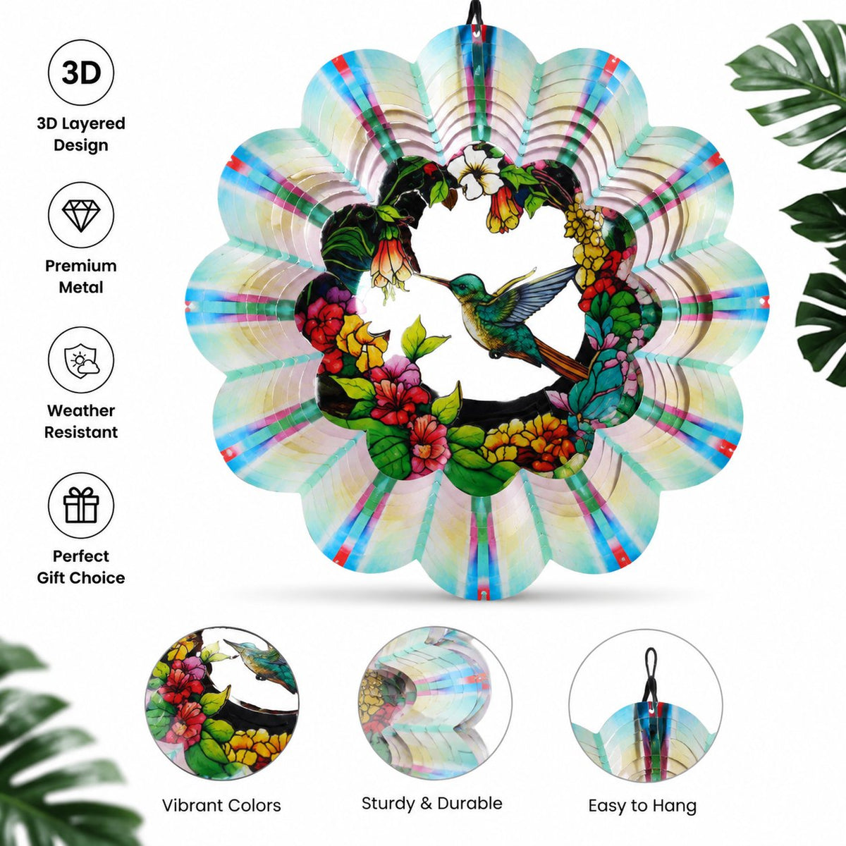 🎐 3D Rotating Wind Chime – Kinetic Hanging Wind Spinner for Garden, Balcony & Outdoor Decor