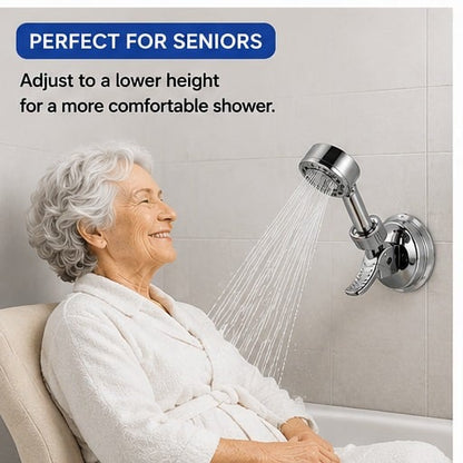 🚿2pcs Adjustable Shower Head Holders Removable Suction Cup Shower Head Bracket No Drill Shower Head Bracket