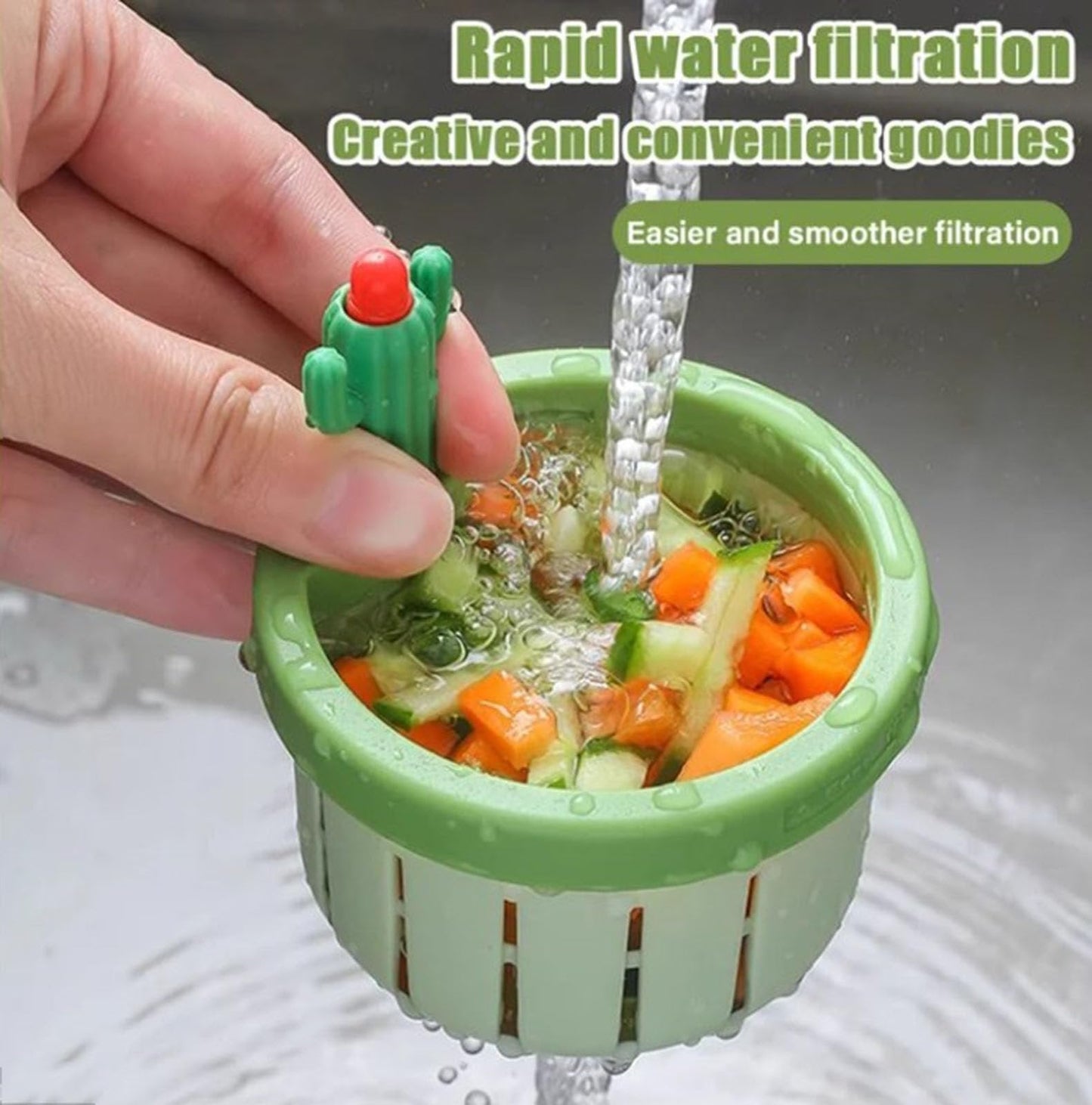 ✨✨✨Cactus Kitchen Automatic Dumping Sink Filter