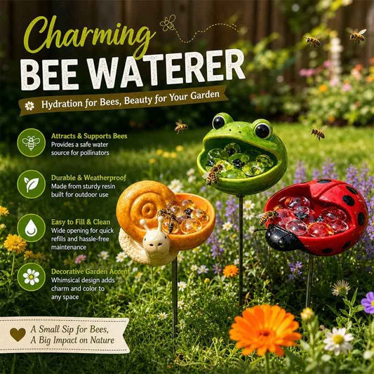 🌸🐝 Help Pollinators Thrive! | Frog, Snail & Ladybug Water Bowl Decor🐸🐌🐞