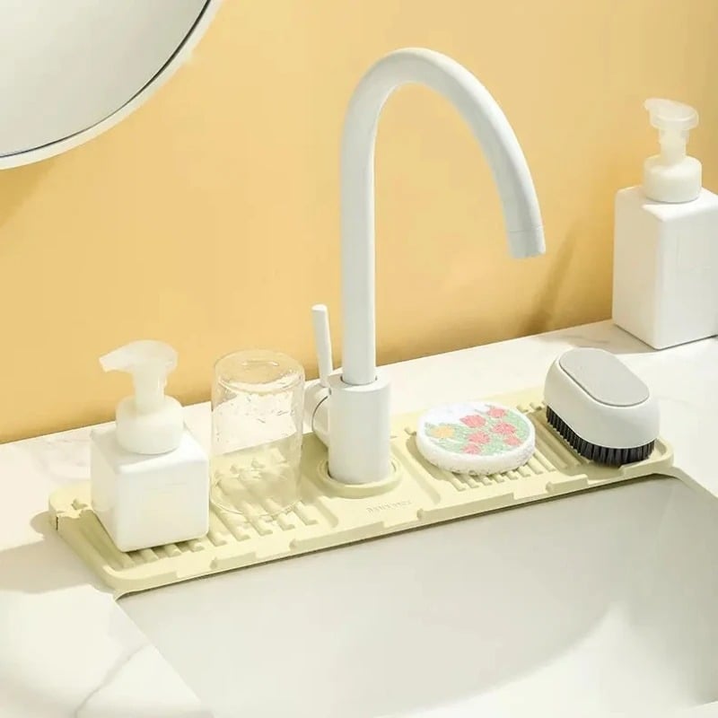 💧 Faucet Splash Guard & Quick-Dry Draining Mat