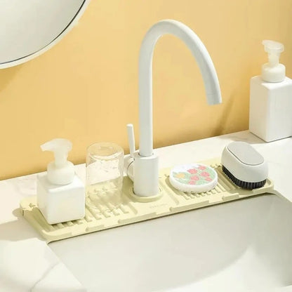 💧 Faucet Splash Guard & Quick-Dry Draining Mat