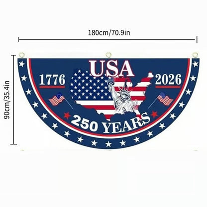 🗽USA 250th Anniversary Flag Half Round Banner🦅