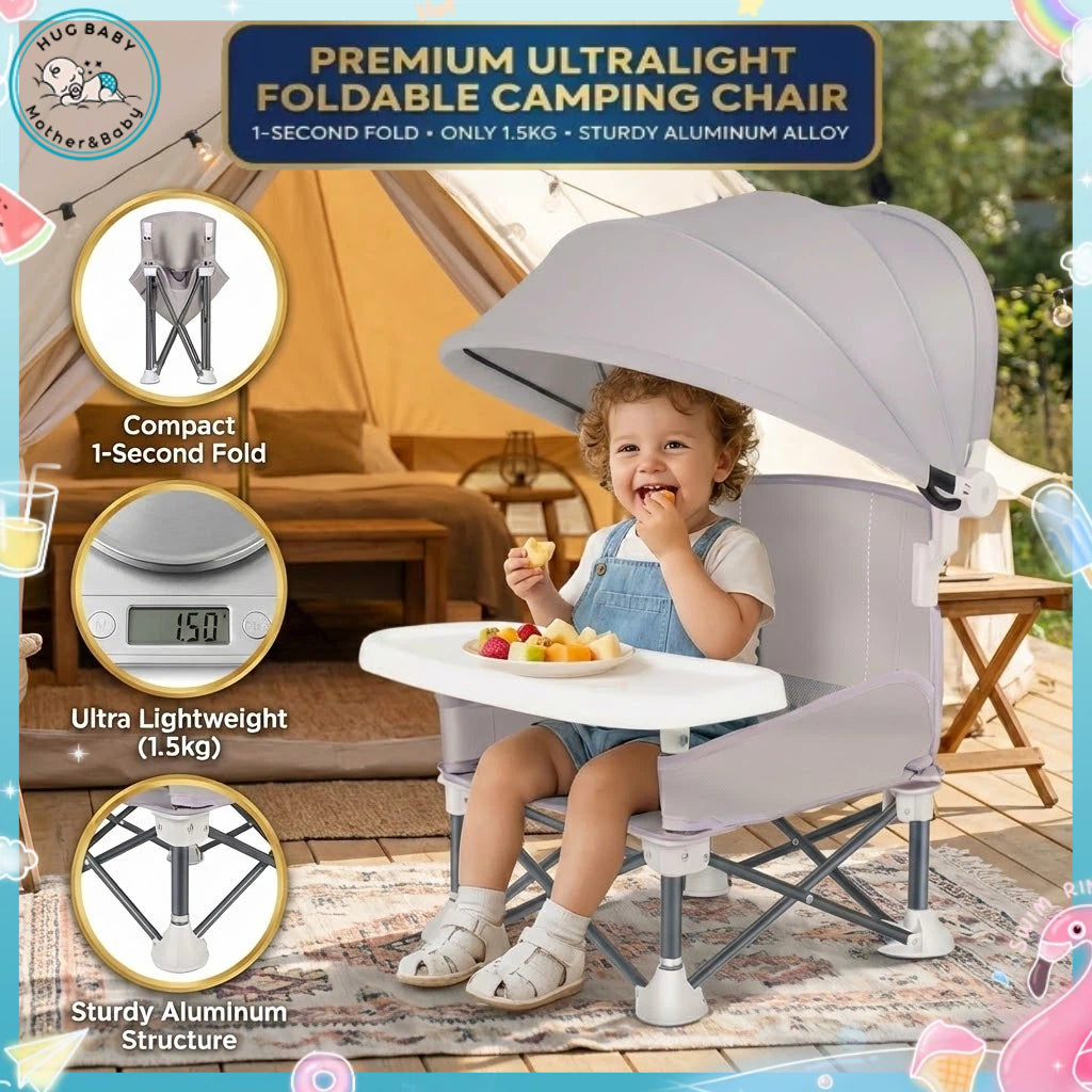 ✈️ Portable Baby High Chair with Safety Harness | Fold, Carry & Feed Anywhere